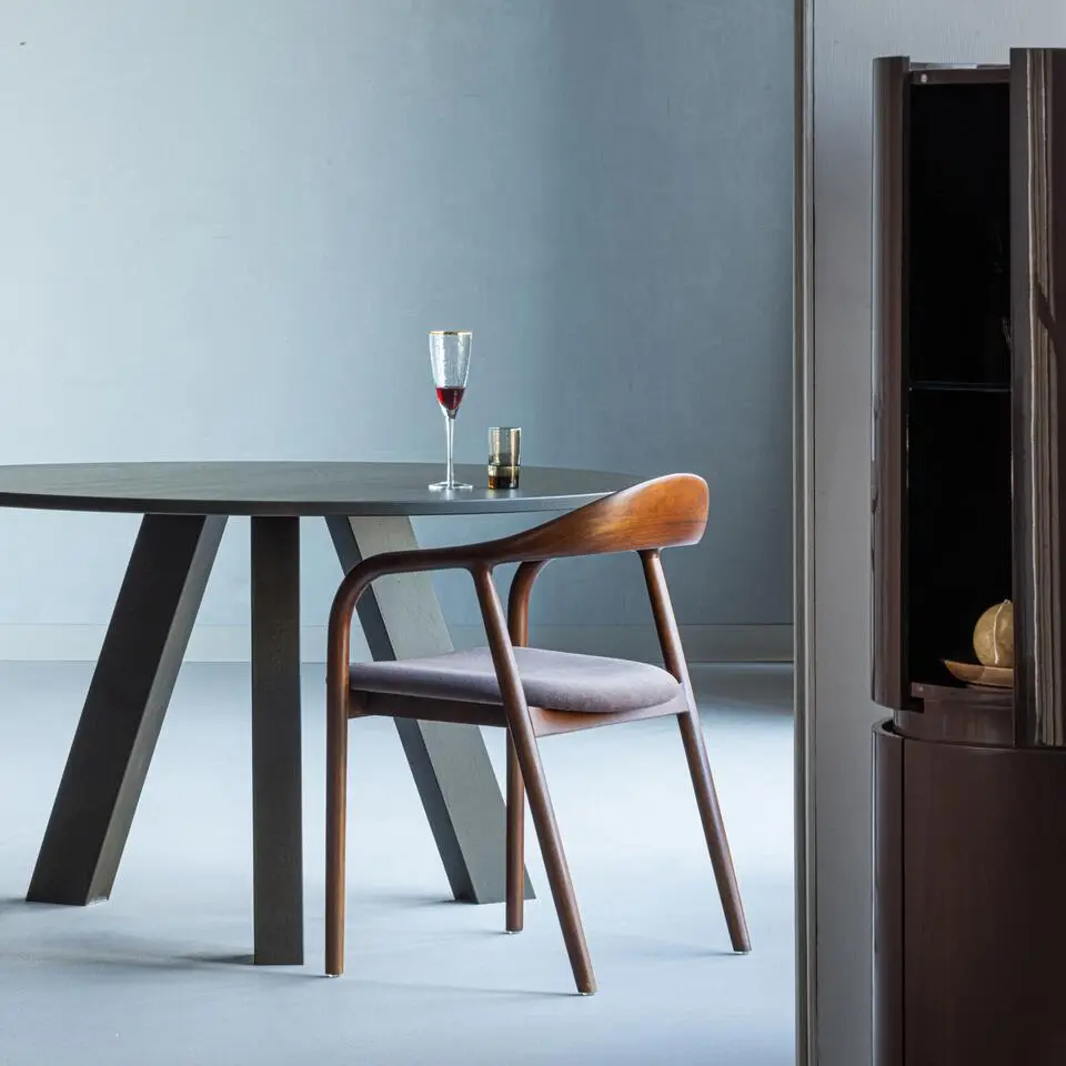 WOOOD Rhonda Eettafel &Oslash;129 CM - Eiken - Middenbruin - 75x129x129