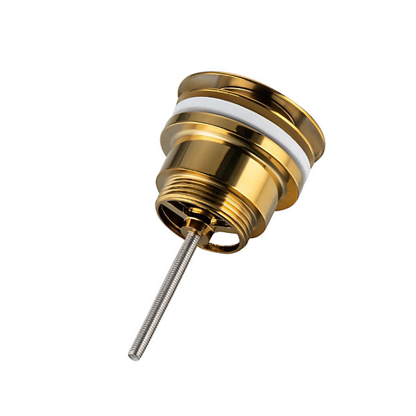 BALNEO - ensemble bonde de lavabo Klik Klak D universelle dorée   siphon rond doré en laiton - kit pour lavabo
