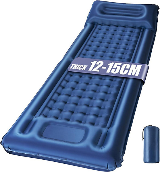 Matelas de Camping Auto-Gonflant - 12 cm d'épaisseur, Connectable, Ultraléger avec Pompe Intégrée