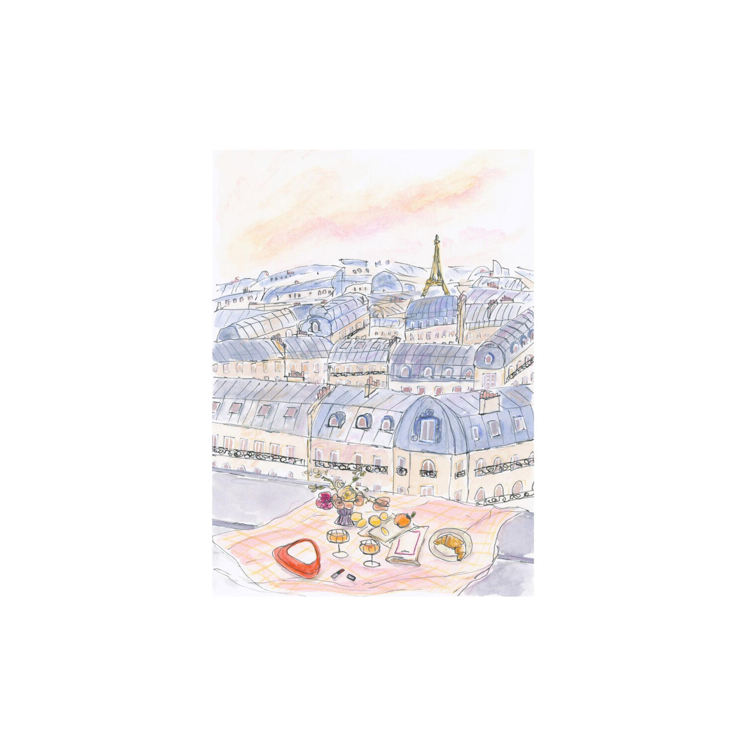 Parisian Rooftop Picnic with Eiffel Tower Views