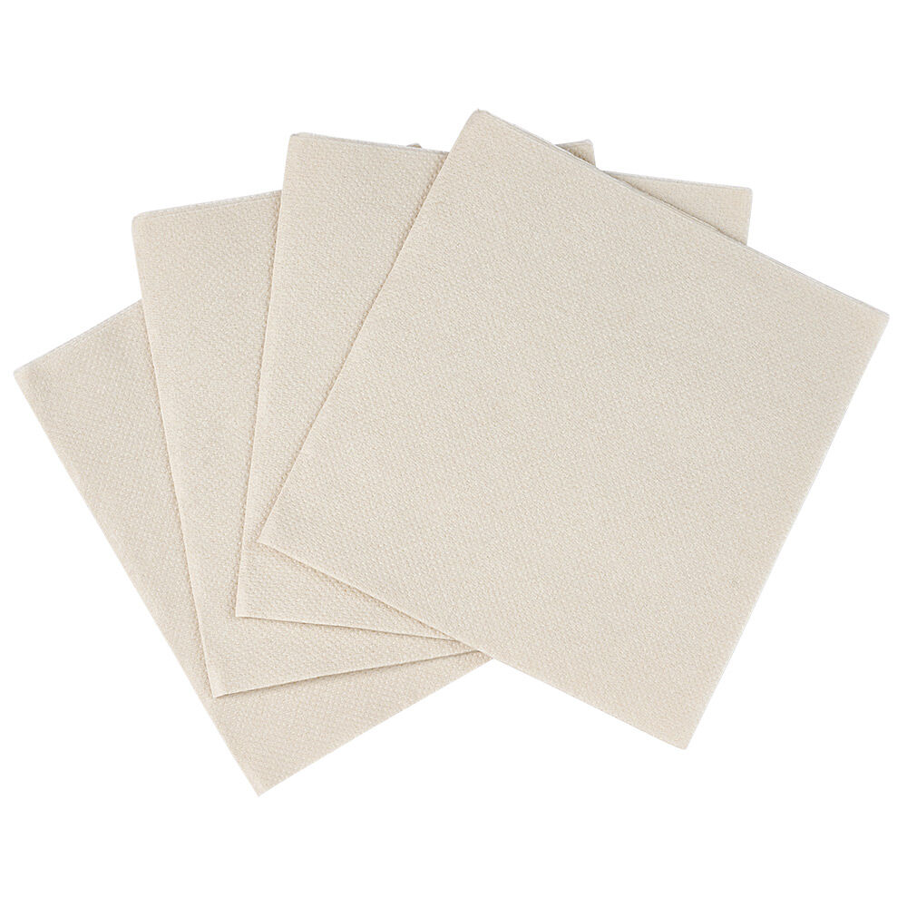 Serviette cocktail carrée blanc lin 2 plis en papier x40