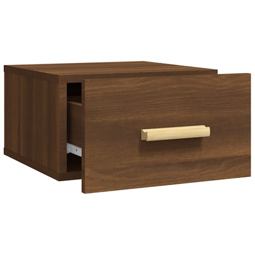 NNEVL Wall-mounted Bedside Cabinets 2 pcs Brown Oak 35x35x20 cm
