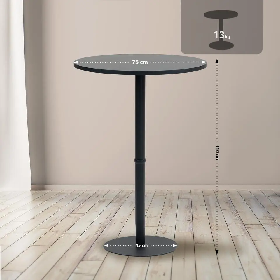 CLP Statafel Hereford zwart Frame - Hout - zwart/zwart