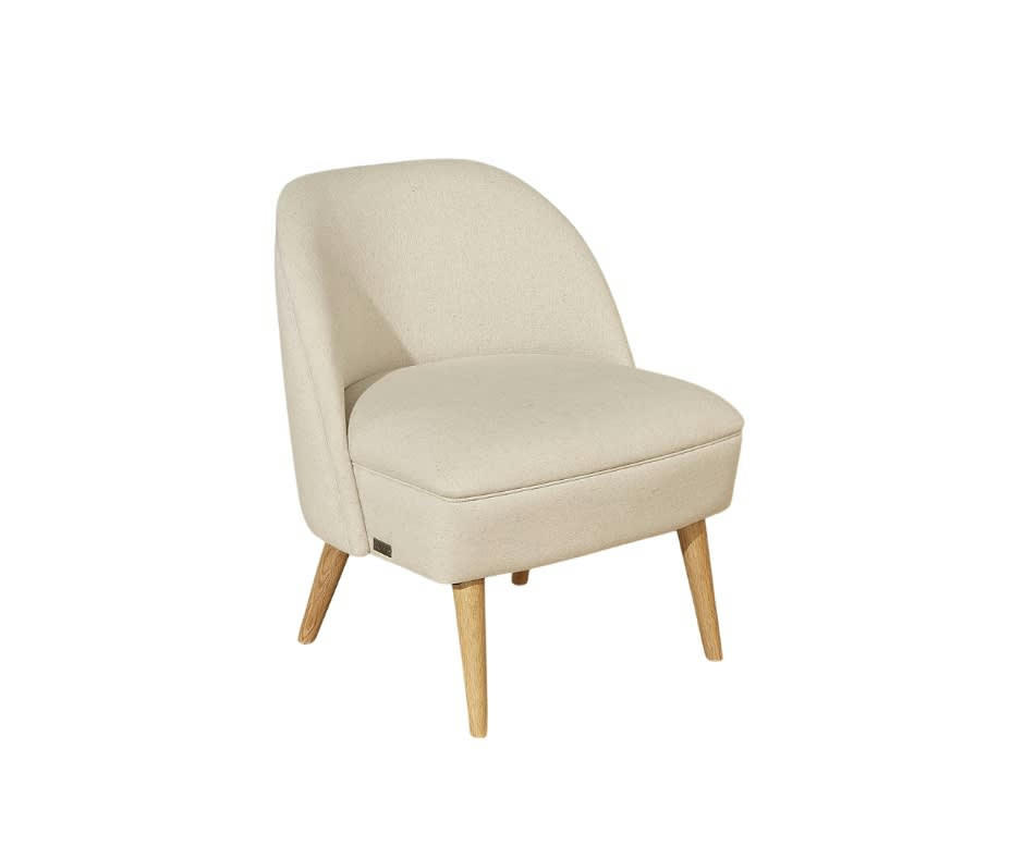 MIA - Fauteuil crapaud en lin et pieds chêne