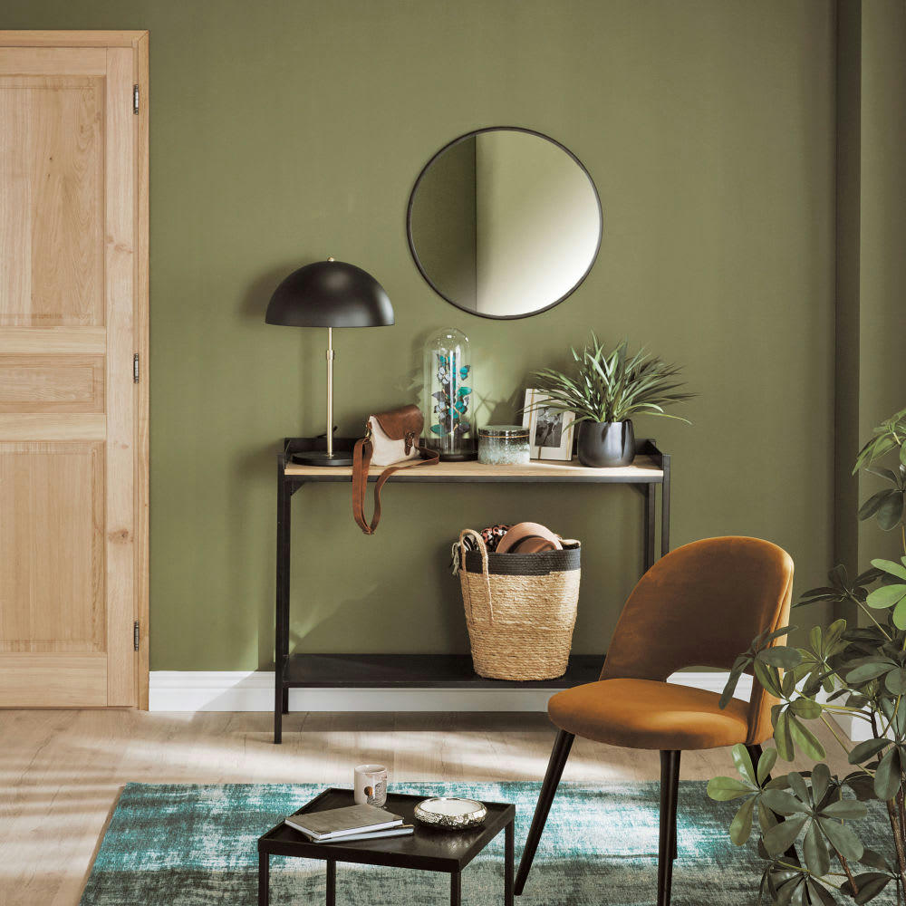 FLICK - Miroir rond en métal noir D60