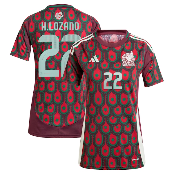 Hirving Lozano Mexico National Team adidas Women's 2024 Home Replica Player Jersey - Burgundy/Green