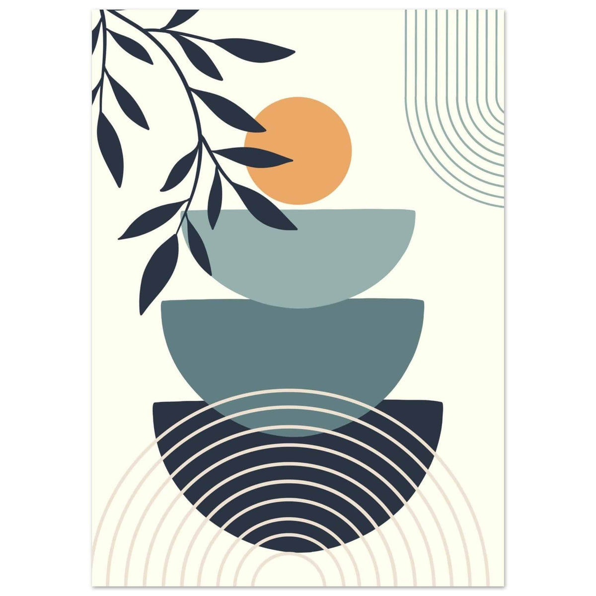 Artfulprints Poster Boho – Sunrise layers  - 50x70 cm - Meerkleurig