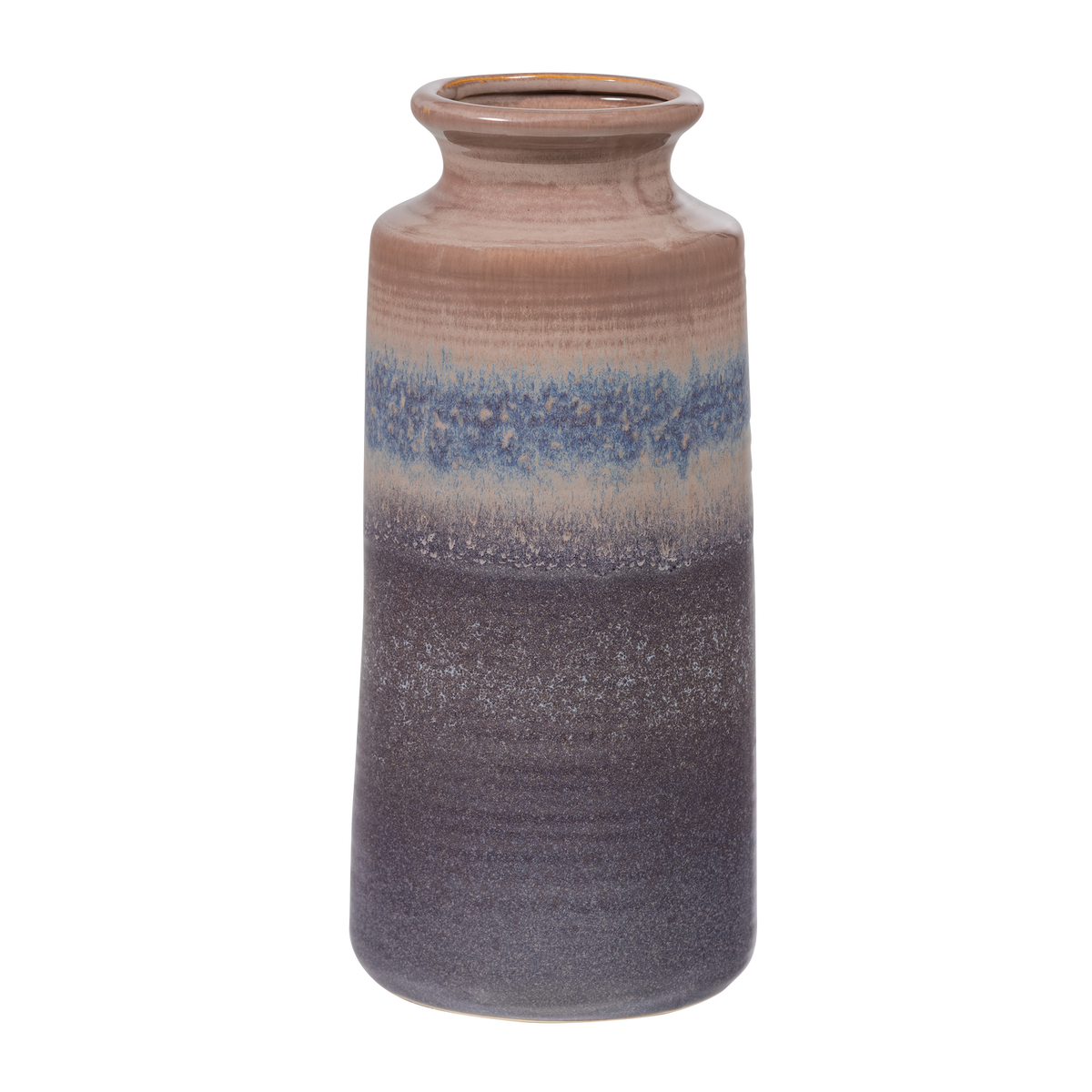 WOOOD vaas xl Ø17 cm Decennia - Keramiek - Grijs/Blauw - 38x17x17
