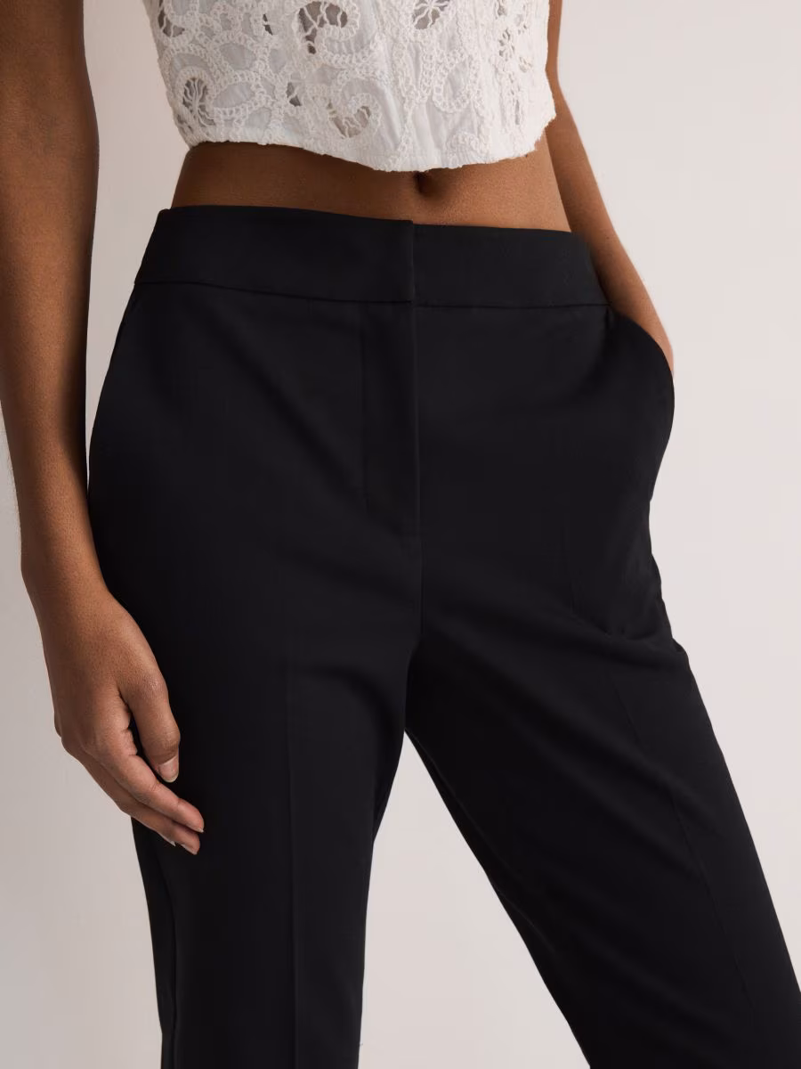 Cigarette Trousers With Pressed Crease