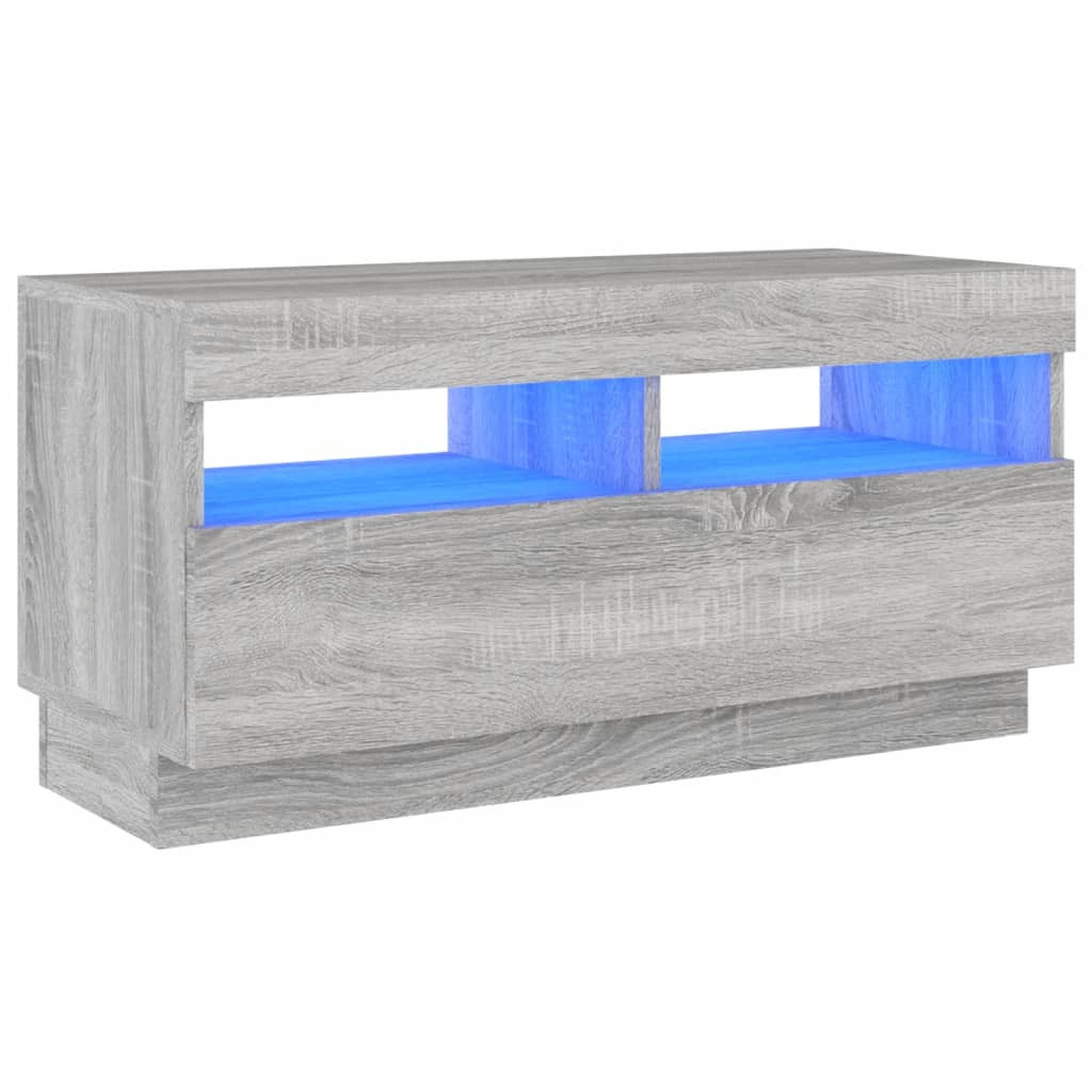 Stolik Rtv Szary Mat LED Nowoczesny Salon 80x35x40cm