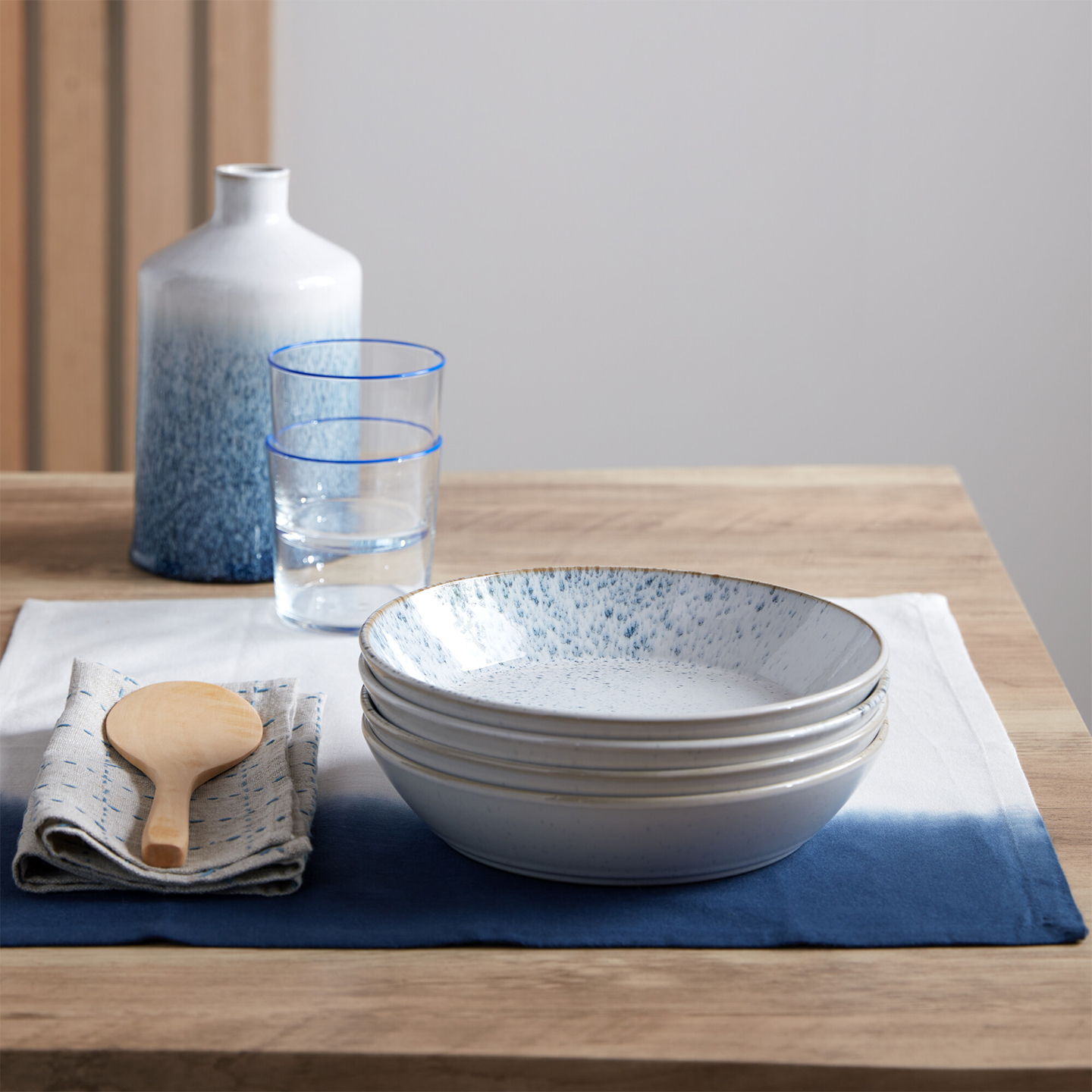Kiln Blue Pasta Bowls - Set Of 4