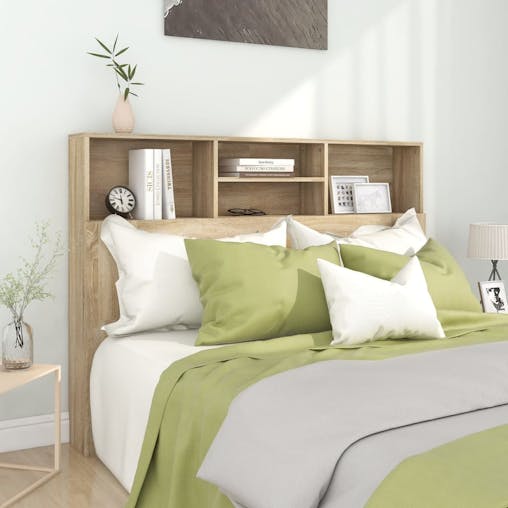 NNEVL Headboard Cabinet Sonoma Oak 140x19x103.5 cm