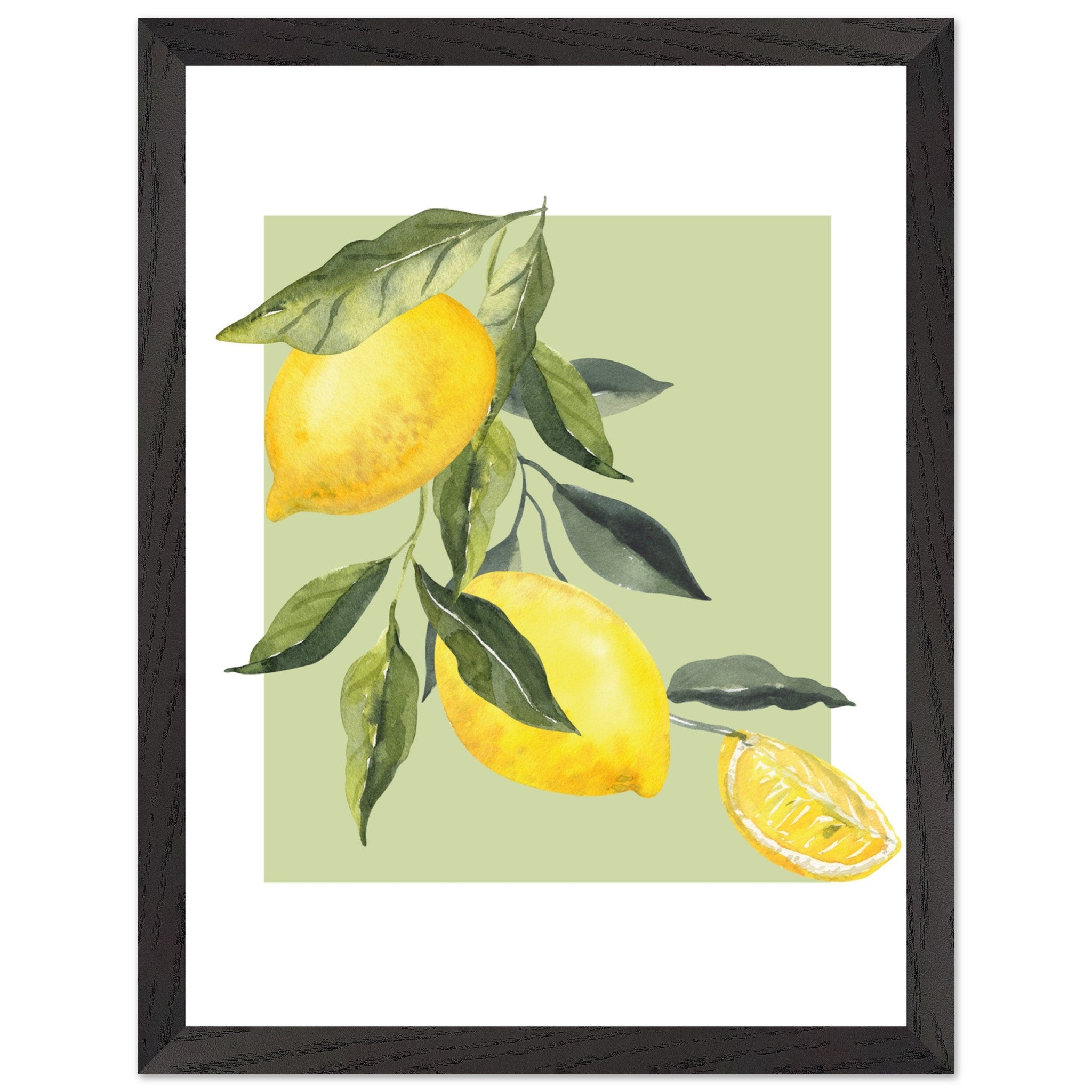 Artfulprints Poster met Lijst Fruits - Lemon tree symphony  - 30x40 cm - Groen