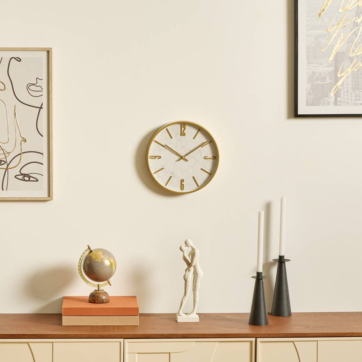 Clock "Nathalie" Gold, D.29.2 cm