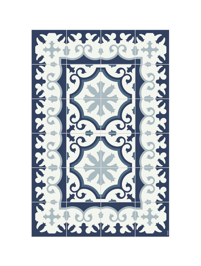 BARCELONE - Tapis en vinyle Avenir Blue bleu 80x120