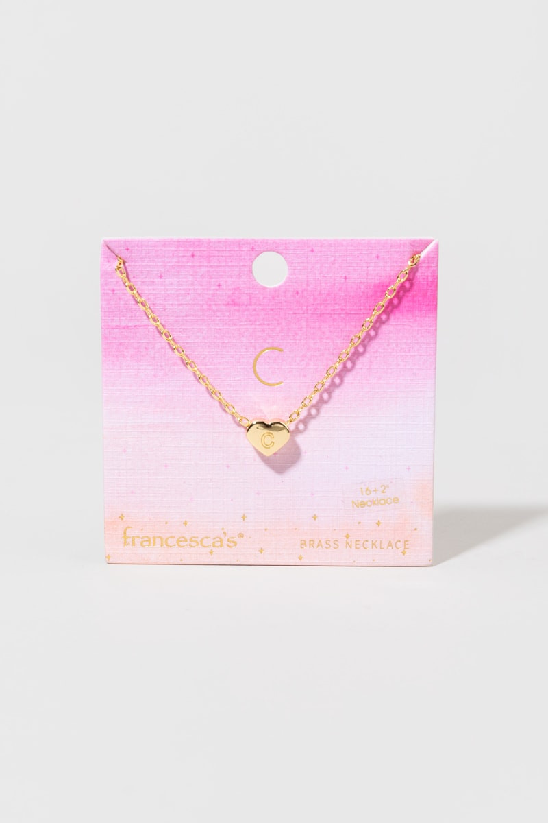 Initial Heart Pendant Necklace