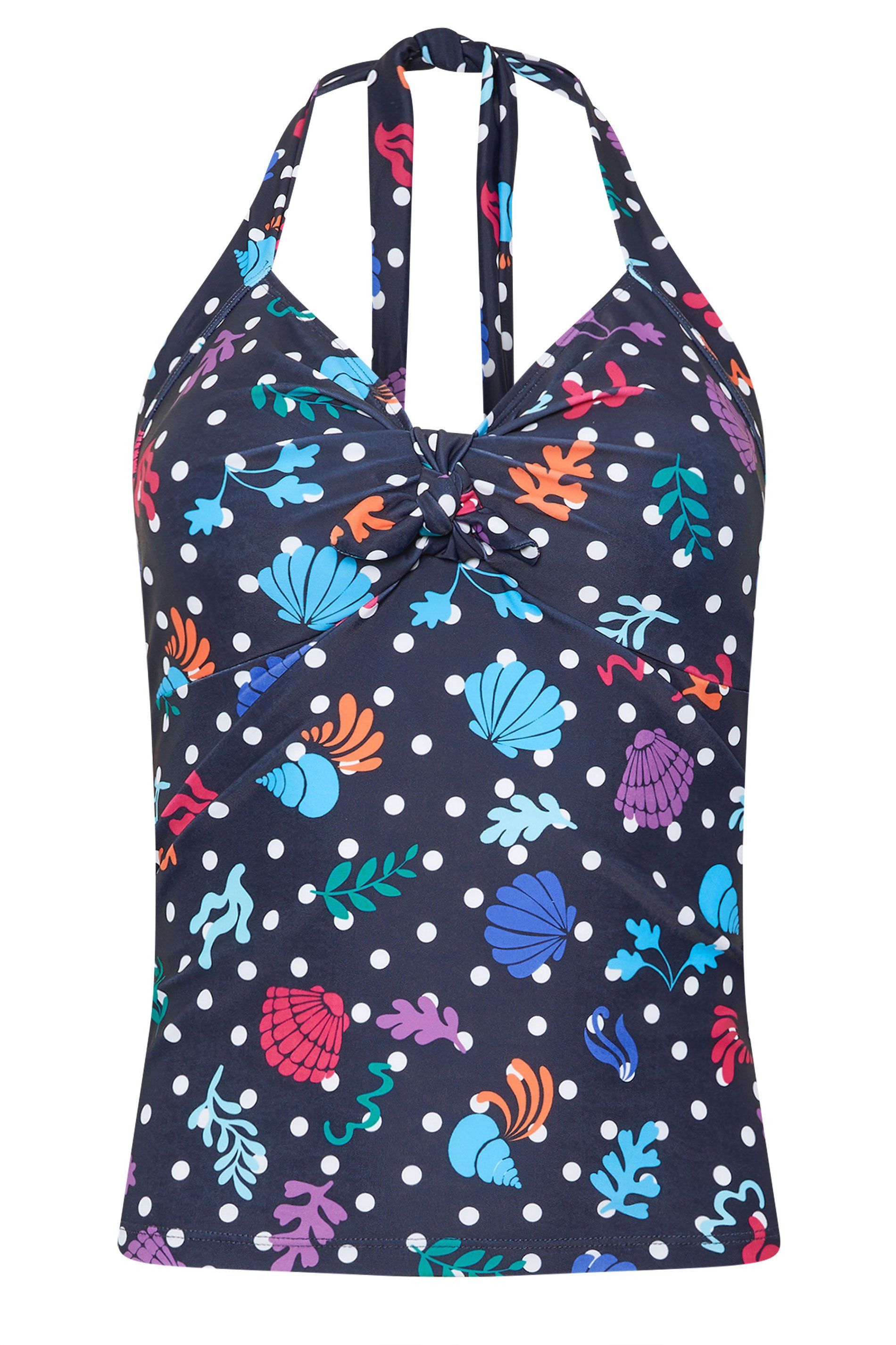 M&Co Ocean Spot Print Halter Neck Tankini Top