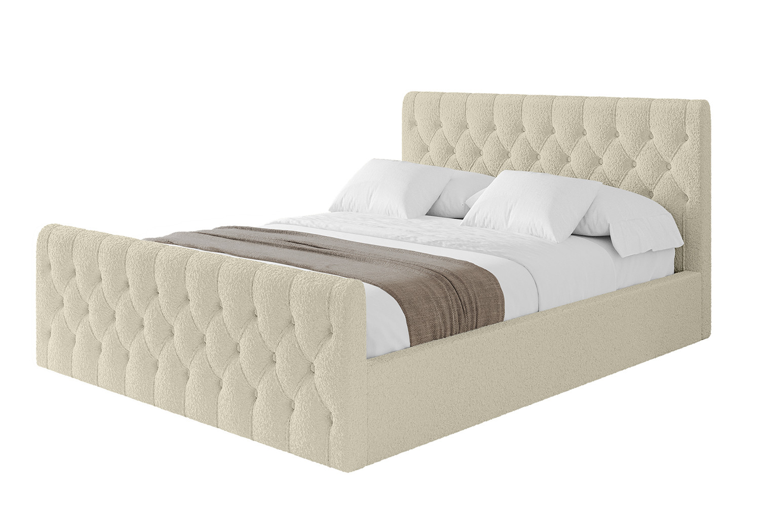 Łóżko tapicerowane bez materaca   pojemnik RENO-Z-120x200 cmBeżowy
