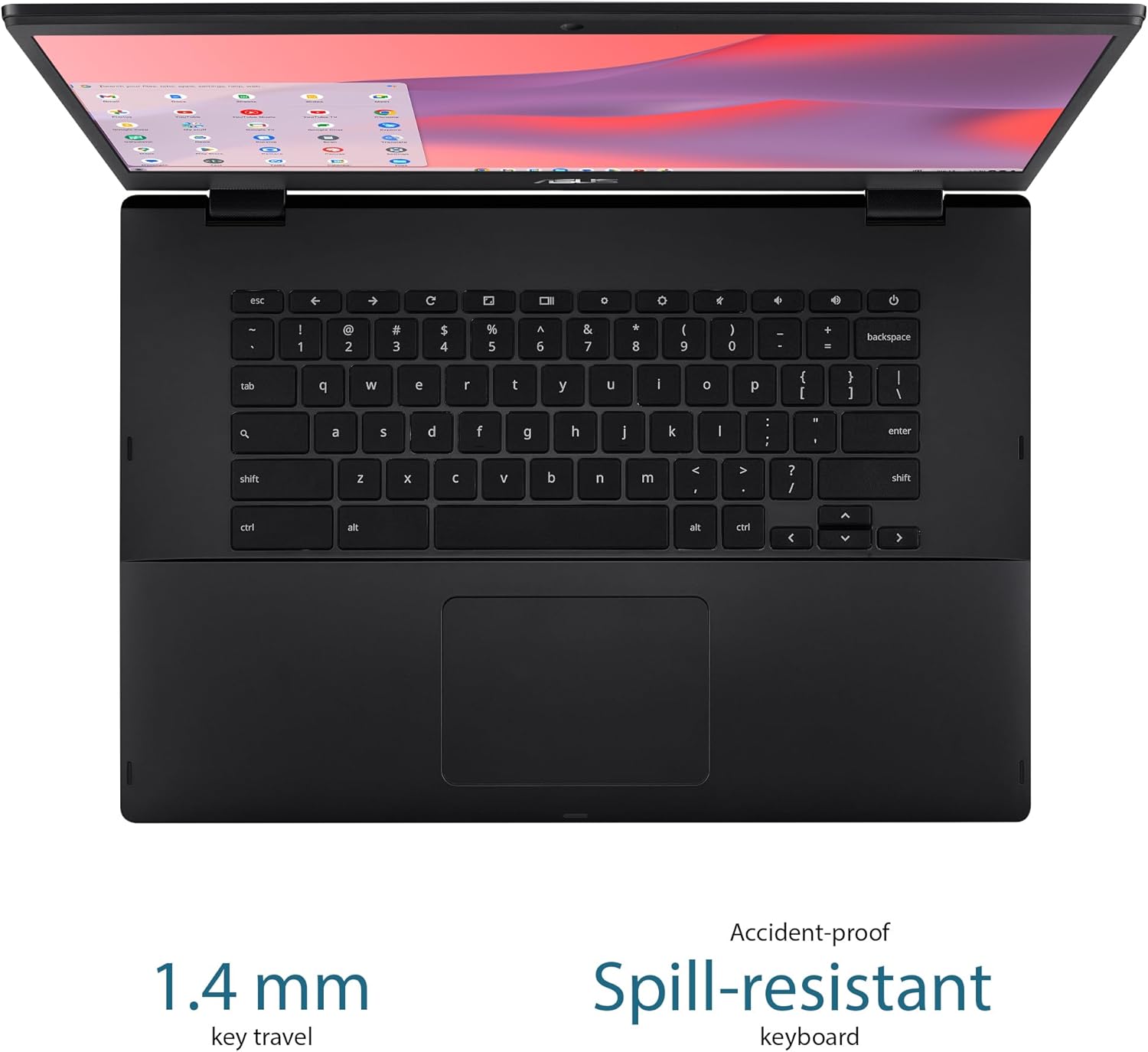 asus ASUS Chromebook CX1, 15.6/'' Full HD NanoEdge Display, Intel Celeron N3350 Processor, 64GB eMMC Storage, 4GB RAM, Spill-Resistant Keyboard, Chrome OS, Mineral Gray, CX1500CNA-WS44F (Renewed)