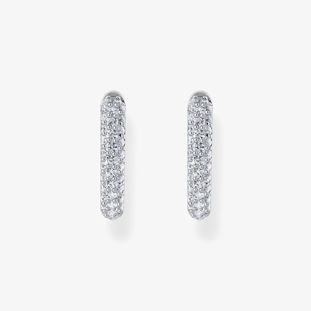 THOMAS SABO Sterling Silver 13.5mm Zirconica Hoop Earrings CR730-051-14