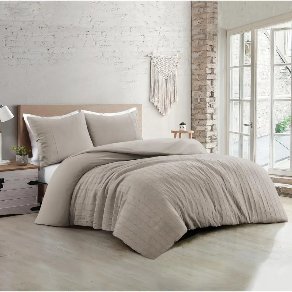 Papillon Deluxe  Hudson Dekbedovertrek - Eenpersoons - 140x200/220 - Zand