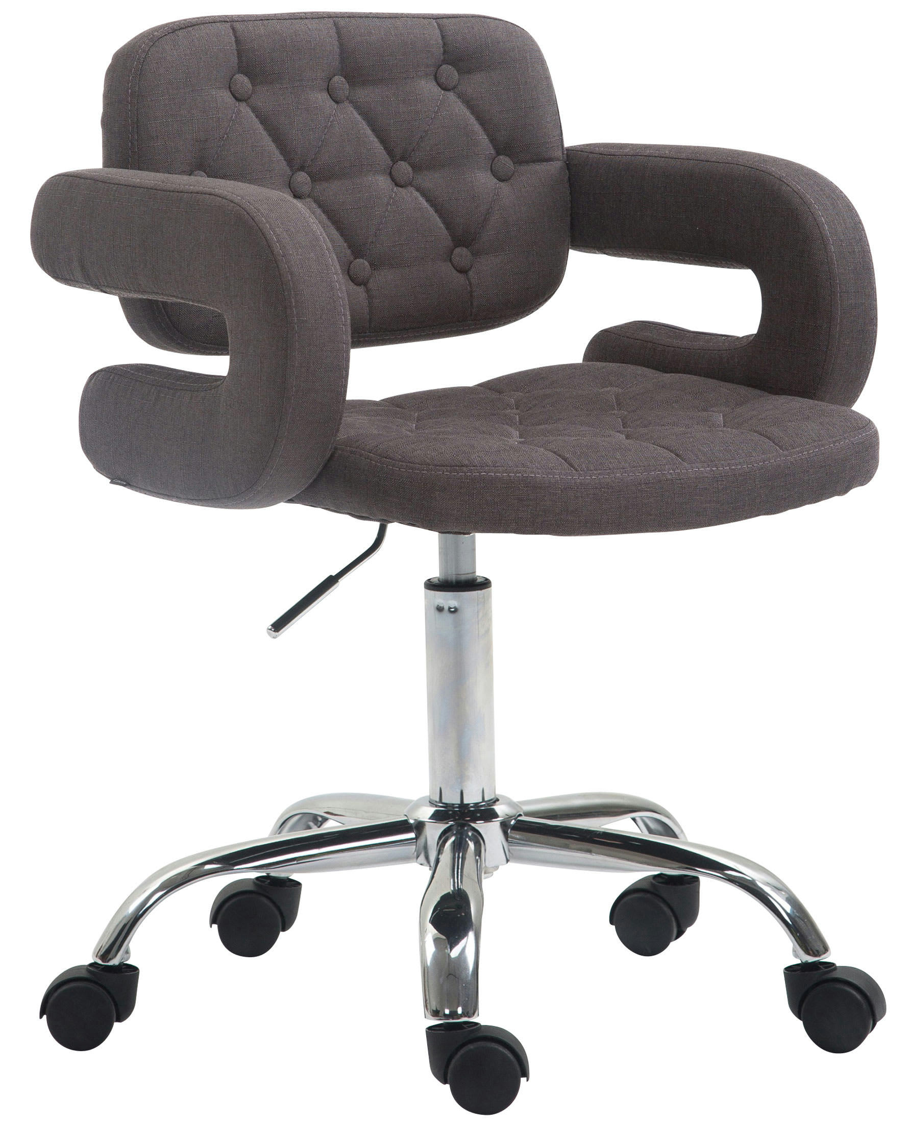 DUBLIN - Tabouret de travail réglable pivotant en tissu Gris foncé