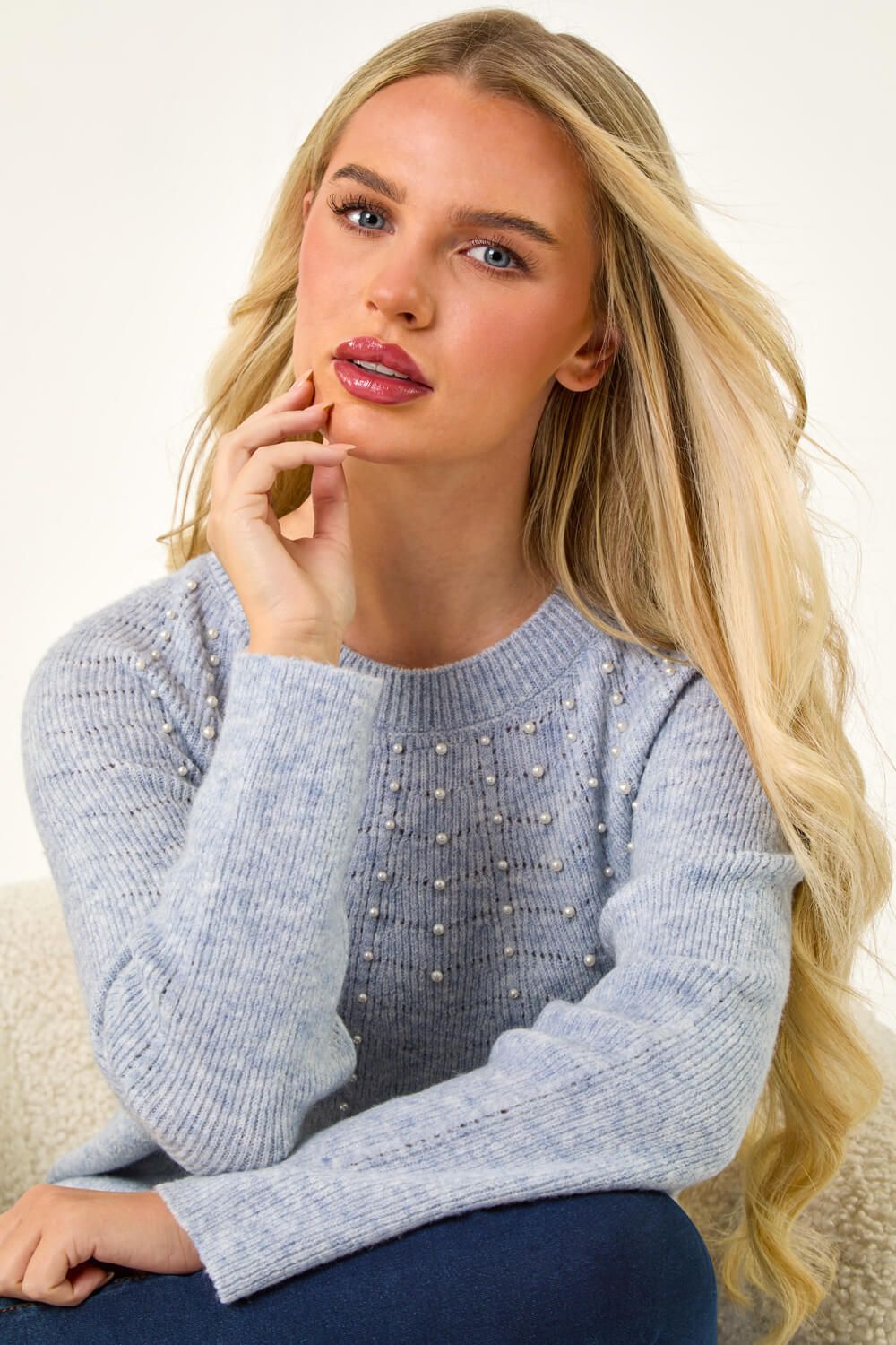 Roman Petite Pearl Detail Knit Jumper