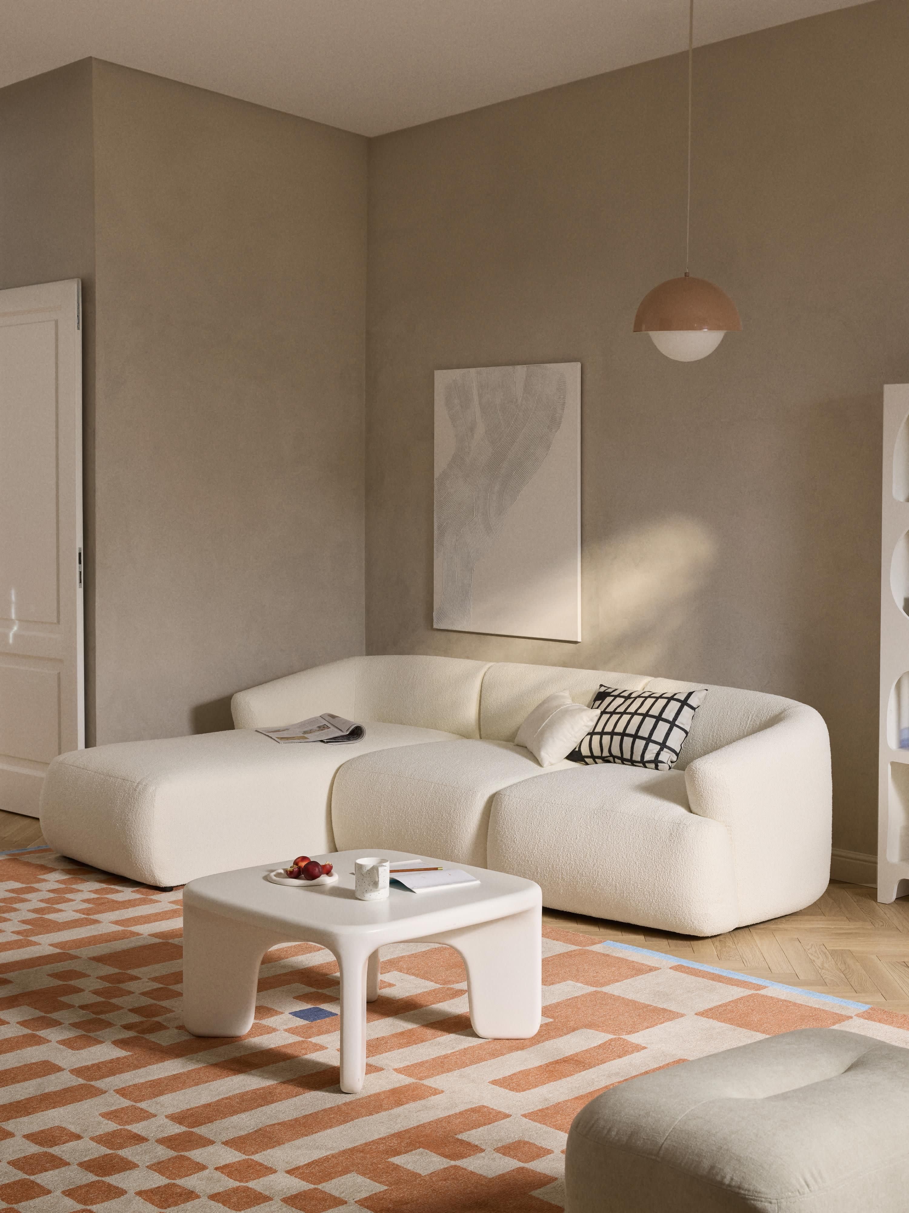 Modulares Bouclé-Ecksofa Sofia (3-Sitzer)