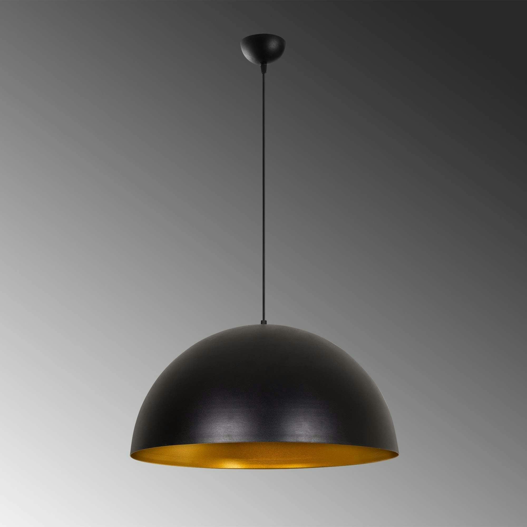 Suspension de table noire dôme intérieur doré Ø60 cm SILE