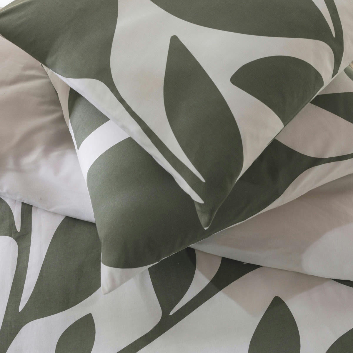 NAIS - Parure de lit 2 personnes coton  imprimé vert 260x240cm