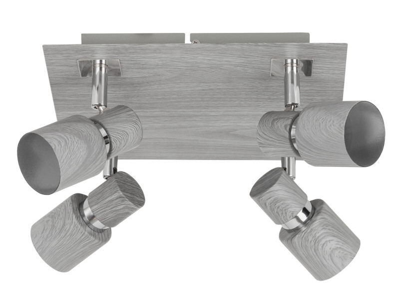 Spot kwadratowy szary dąb Merkur 4xGU10x10W wym:11x25x25cm IP20 Rabalux
