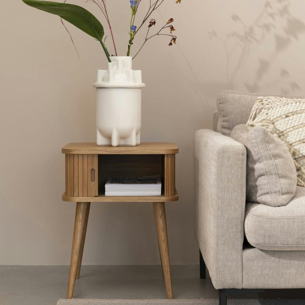 BARBIER - Table d'appoint design en bois clair