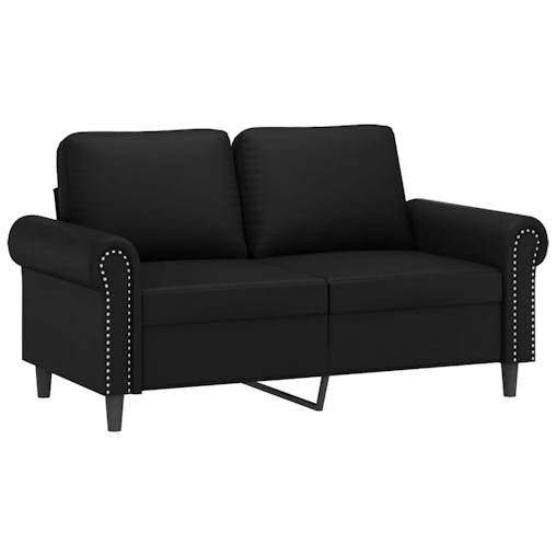 NNEVL 3 Piece Sofa Set with Pillows Black Faux Leather