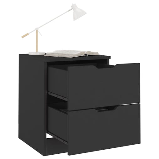 NNEVL Bedside Cabinet Black 40x40x50 cm Chipboard