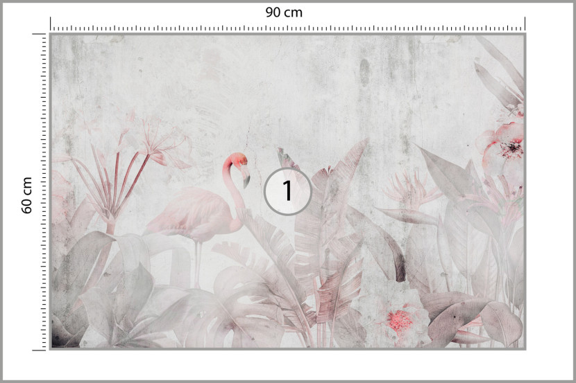 Fototapeta Flamingi Na Betonie 90x60cm