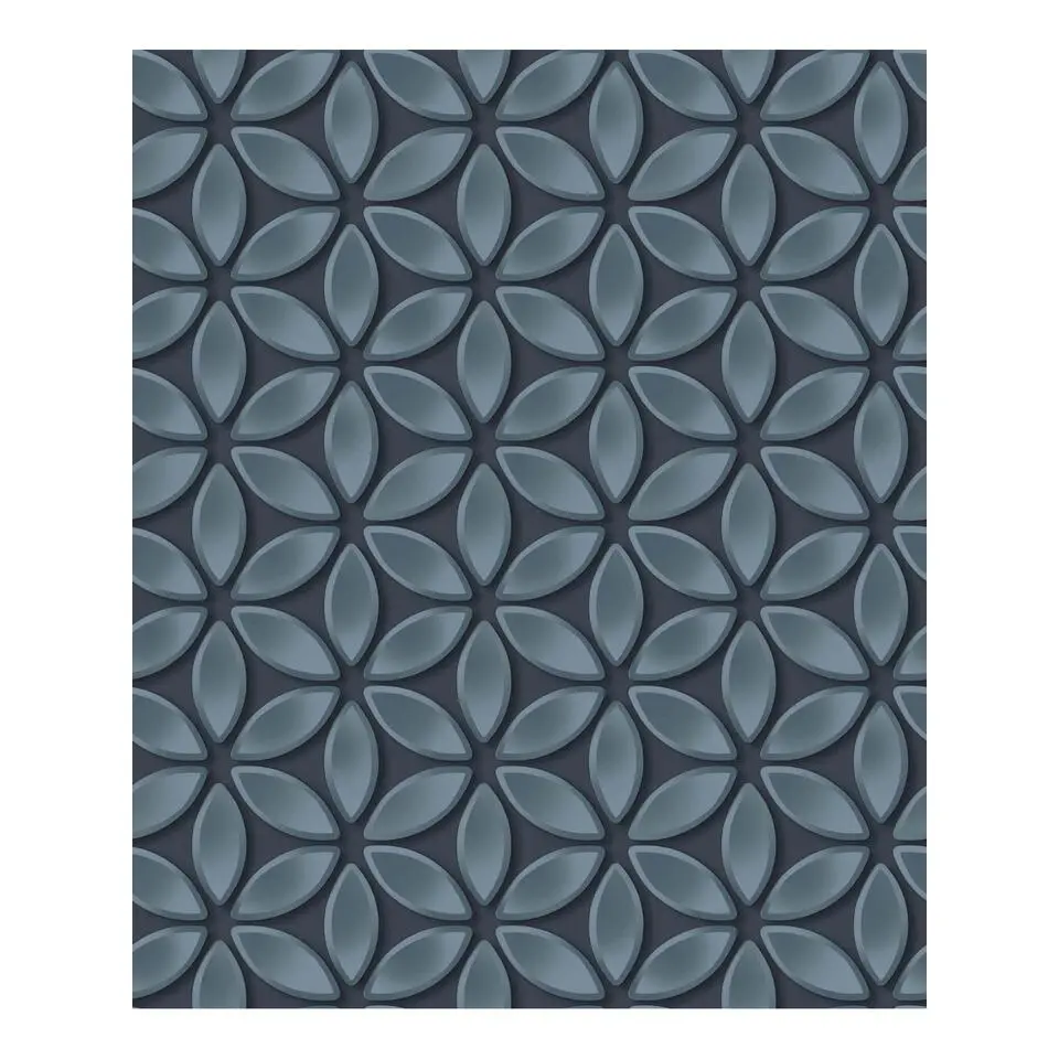 Dutch Wallcoverings - Hexagone dessin zwart/blauwgrijs - 0,53x10,05m
