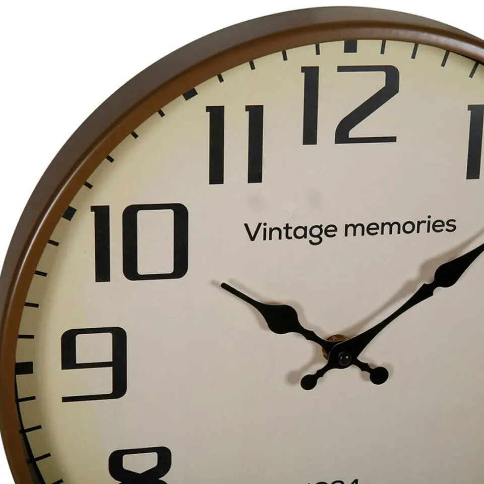 Ostaria Wandklok/muur klok - Vintage - Dia 30 cm - metaal - bruin