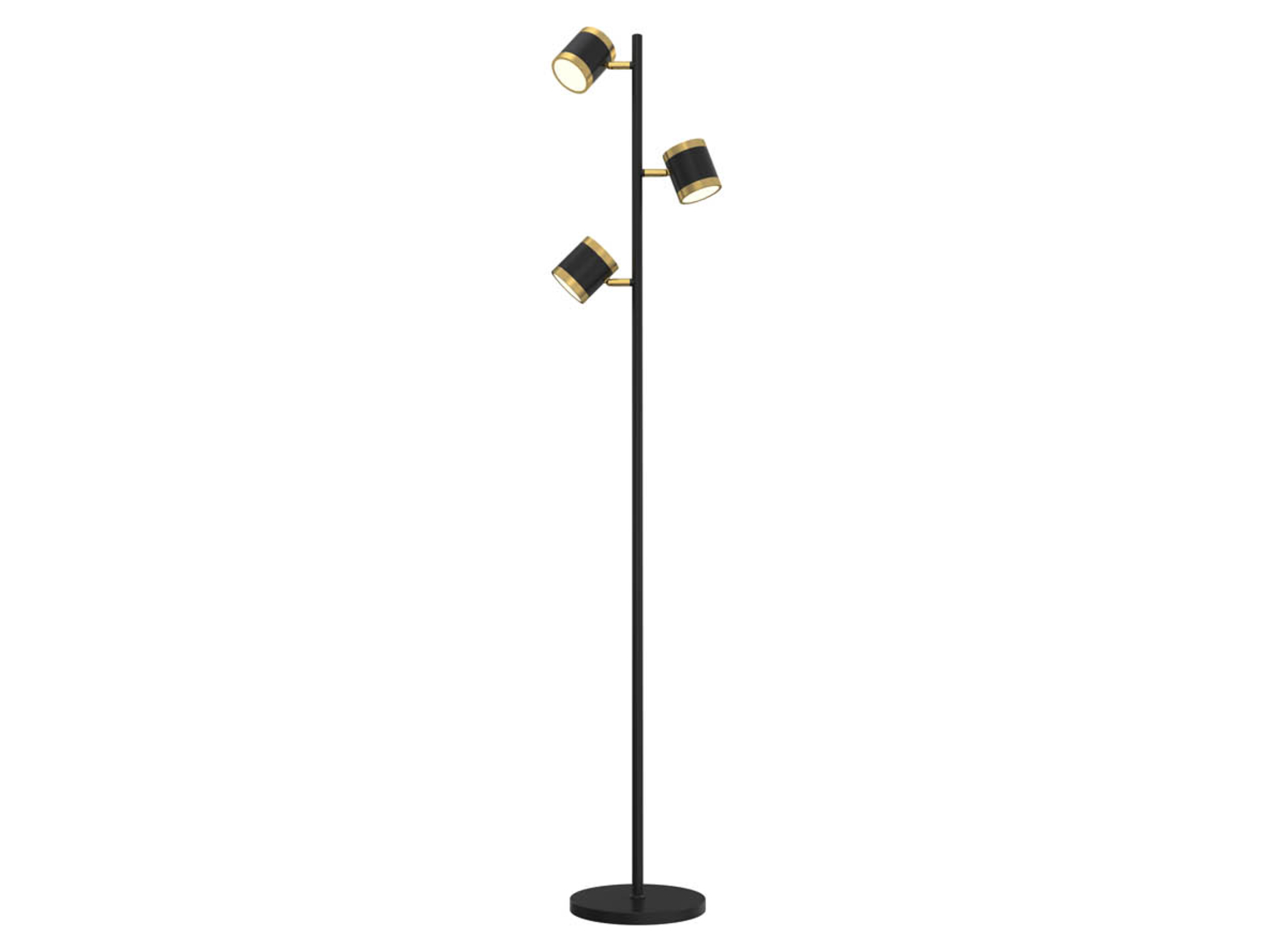 Lampa podłogowa Toulouse LED 3-punktowa metalowa czarna