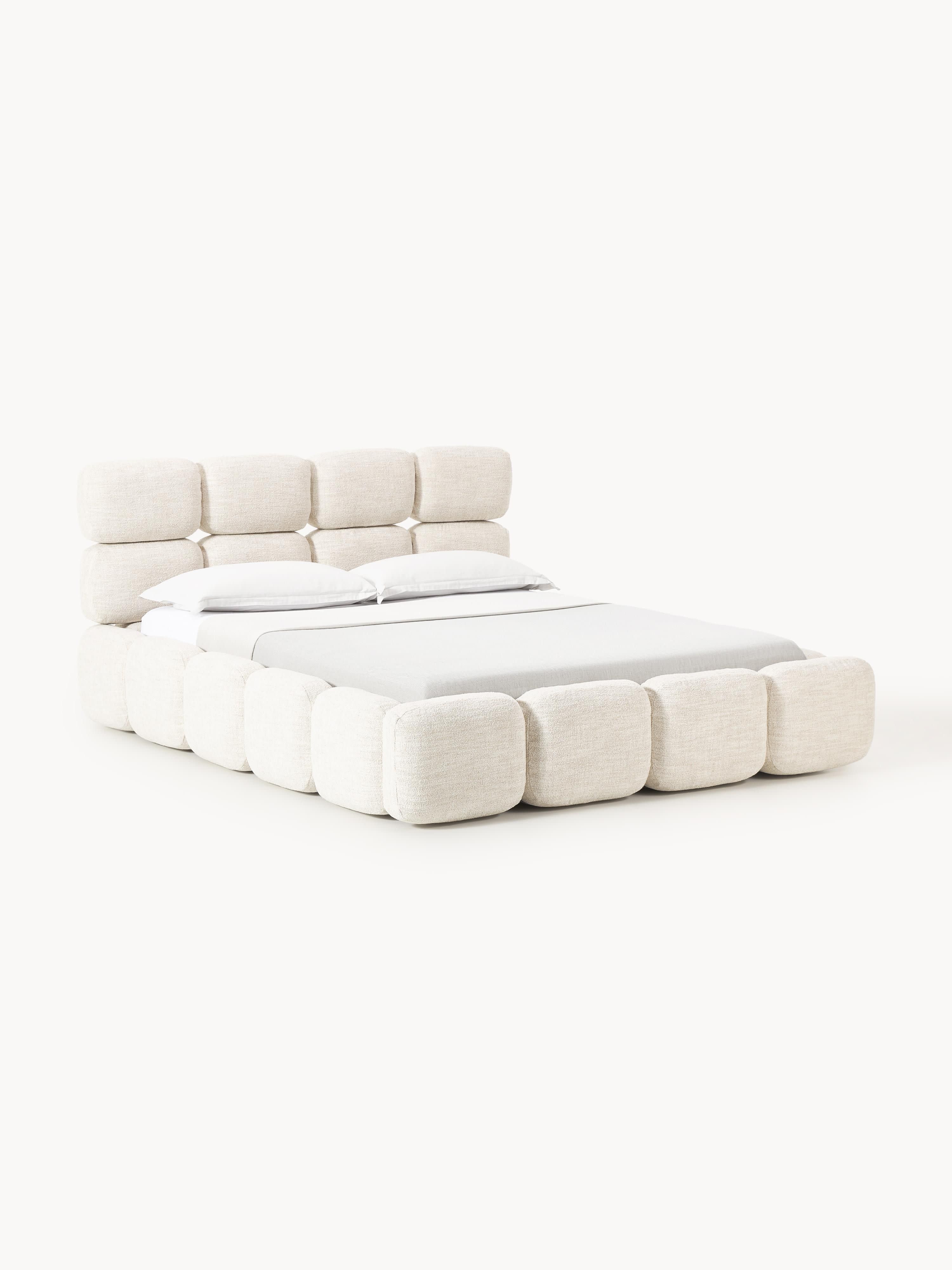 Polsterbett Tayla aus Bouclé mit Stauraum