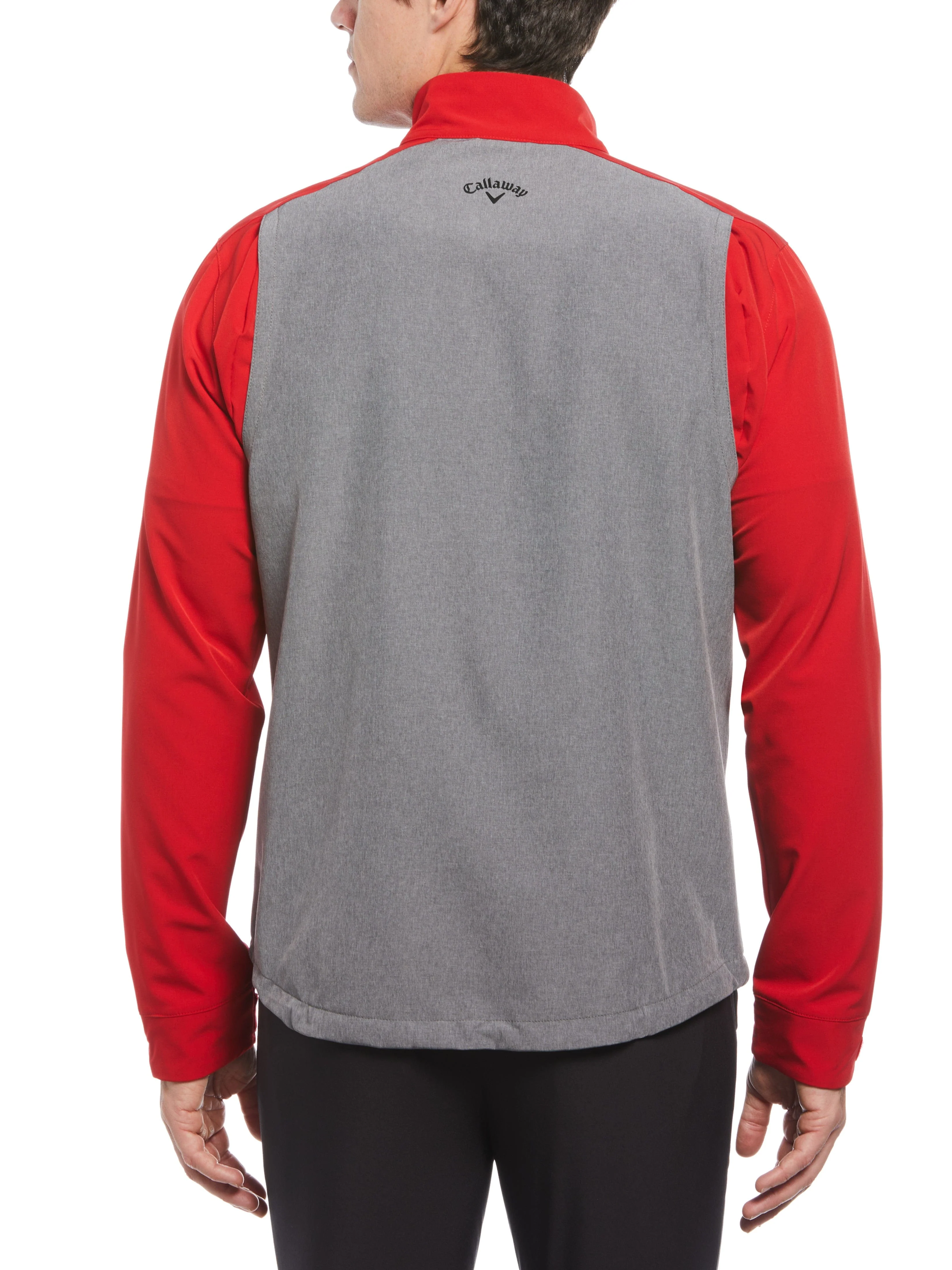 Mens Heathered Block Quarter Zip Golf Jacket