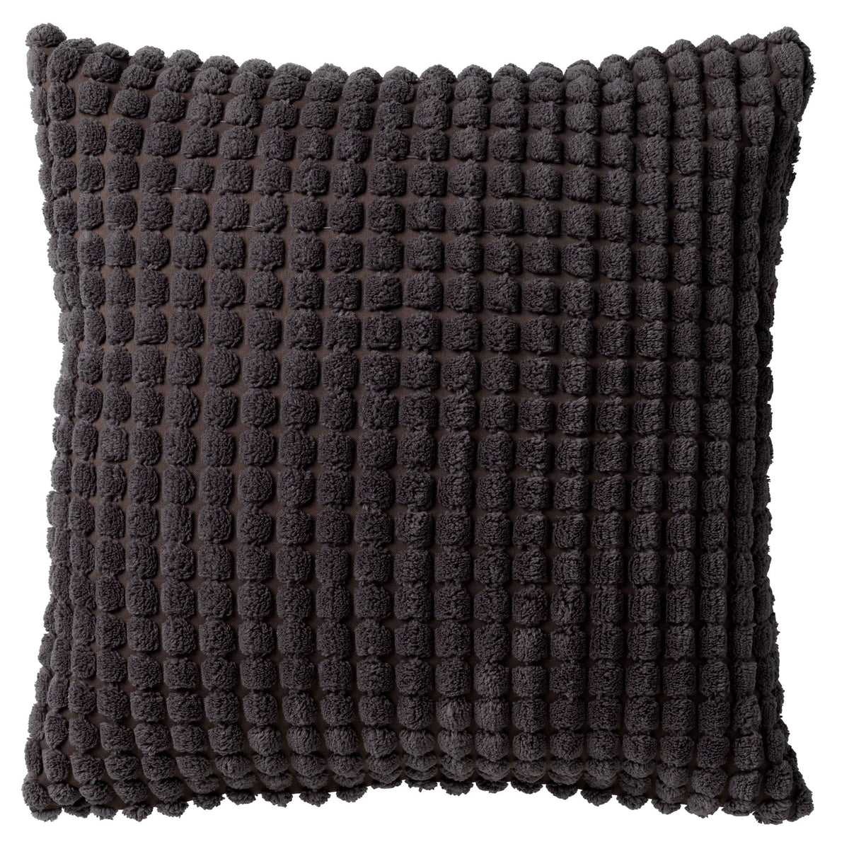 ROME - kussenhoes 45x45 cm - effen kleur - 3D-structuur - Charcoal Gray - antraciet