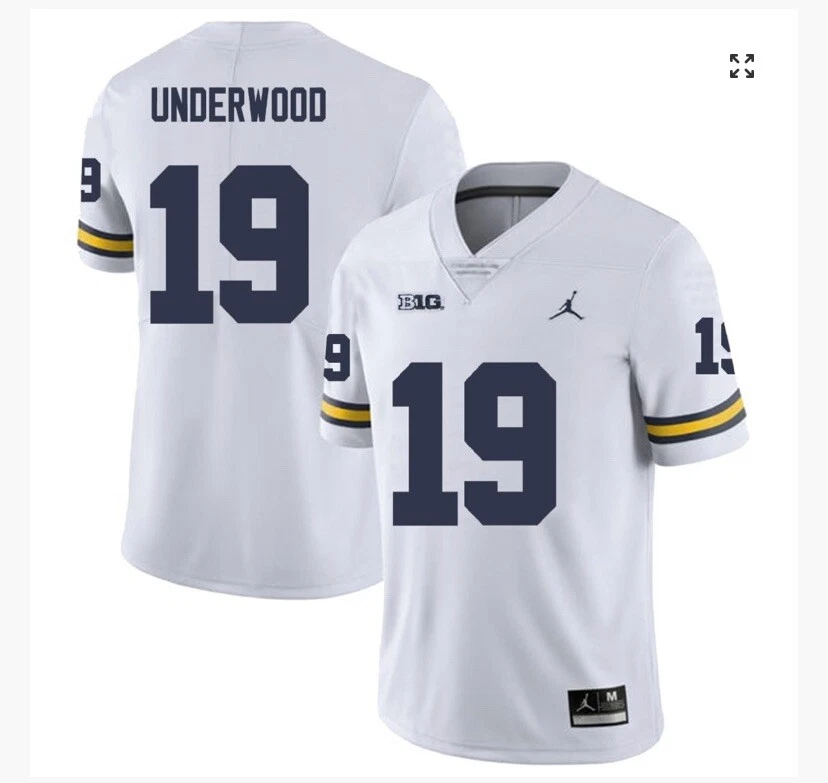 Men's Jordan Brand Bryce Underwood Michigan Wolverines College Football Game Jersey - White