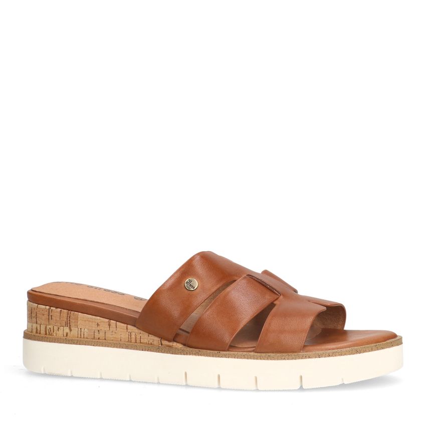 No Stress Bruine leren sandalen