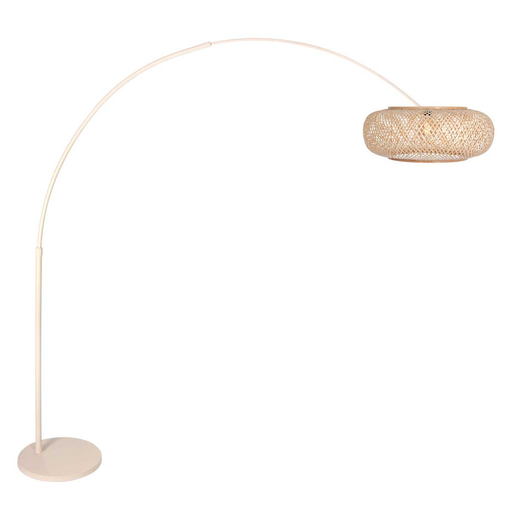 Steinhauer Booglamp Sparkled Light Crème incl. Bamboe Kap Ø 60cm