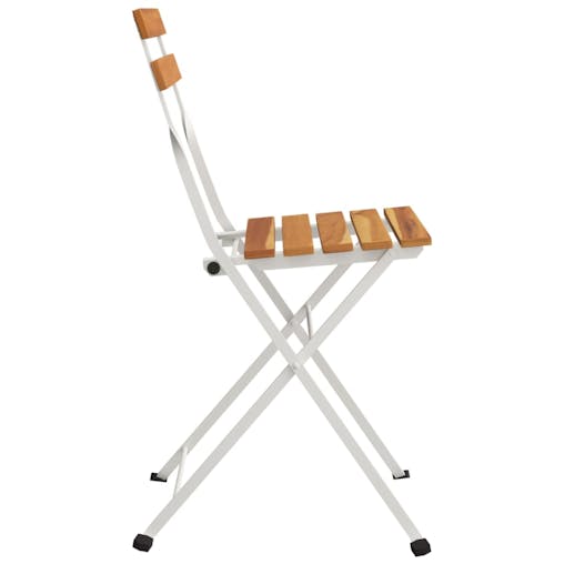 NNEVL Folding Bistro Chairs 8 pcs Solid Wood Acacia and Steel
