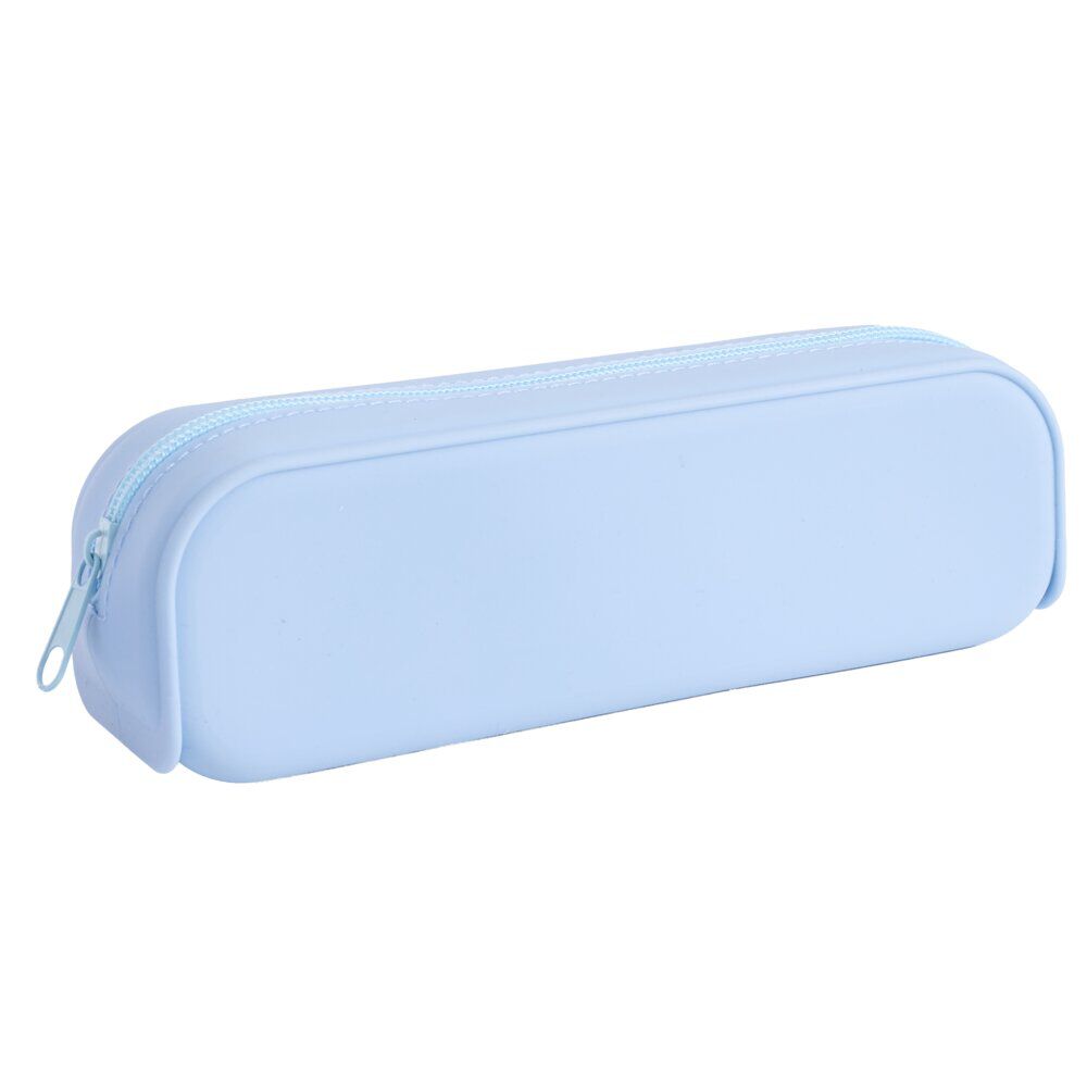 Trousse silicone couleur unie 20x5xH6cm (2 modèles bleu ou violet)