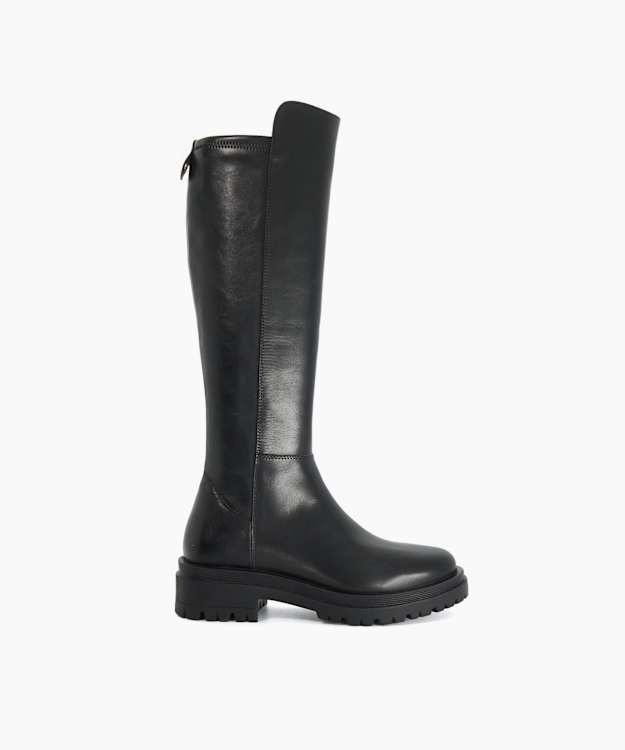 Tempers Black - Leather Knee-High Boots