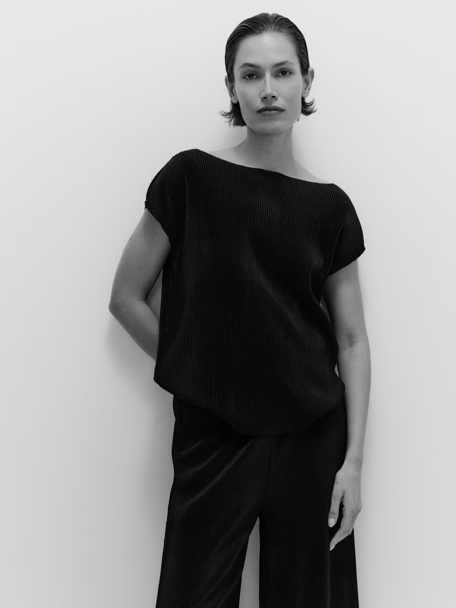 Pleated Jersey Kimono T-Shirt