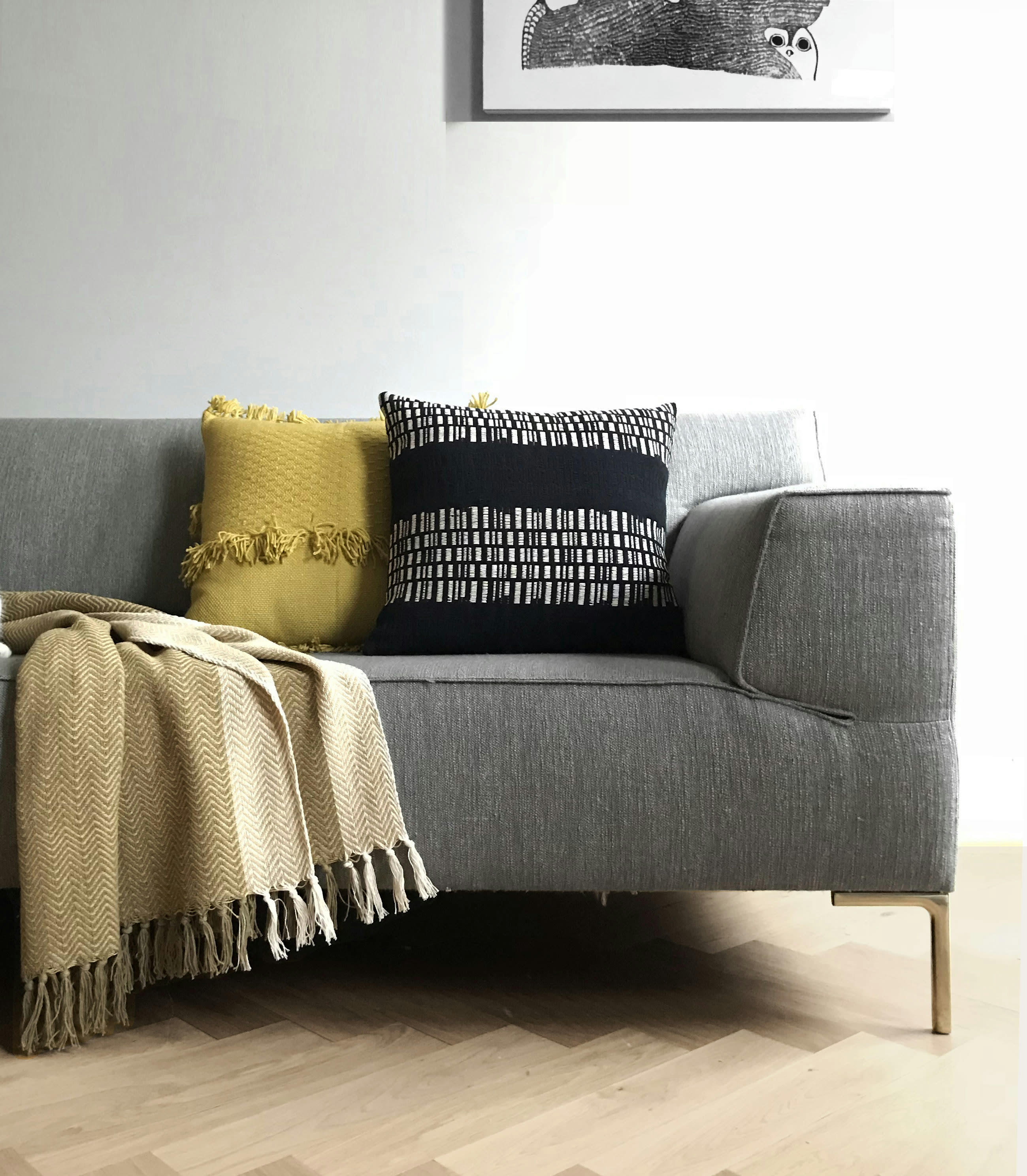 TEEPEE - Plaid antik jaune 125x170