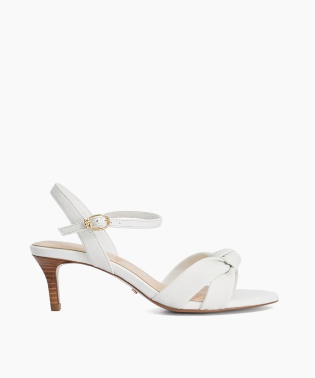 Madisons White - Leather Open Toe Heel Sandals